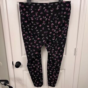 Lane Bryant ankle pants - Black and Pink Floral
